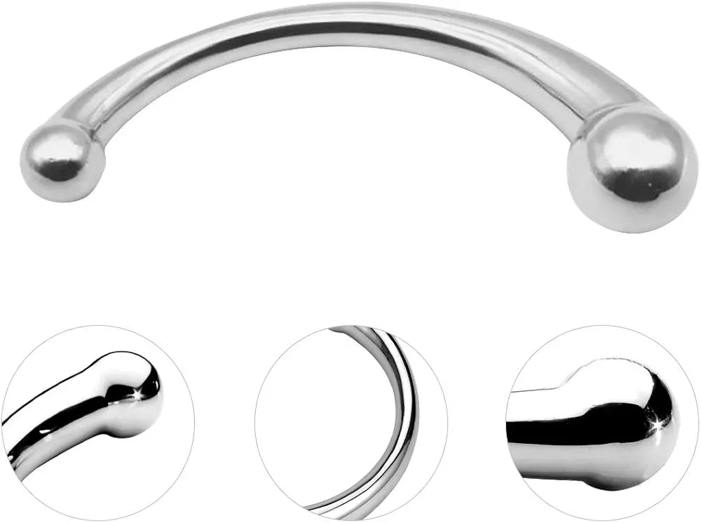 Premium Dual-Ended Curved Metal G-Spot and Wand Stimulator for Couples