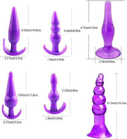 17-Piece Beginner Anal Training Kit: G-Spot Vibrator, Dildo, and Butt Plug Set for Couples