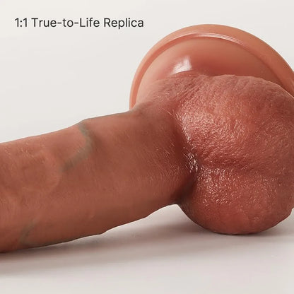 6-Inch Small Dildo for Beginners, Anal & Vaginal Dildo with Balls, Soft Realistic Silicone Dildo with Strong Suction Cup, Beginner Dildo, Sex Toy for Women, Men, Gays. Lossless Penis No.39