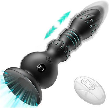Remote-Controlled Prostate Massager with 10 Vibration and Thrusting Modes
