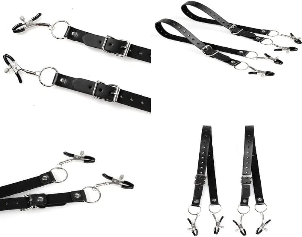 Adjustable Leather Bondage Restraint Kit for Beginners - Non-Piercing Sensory Play Set