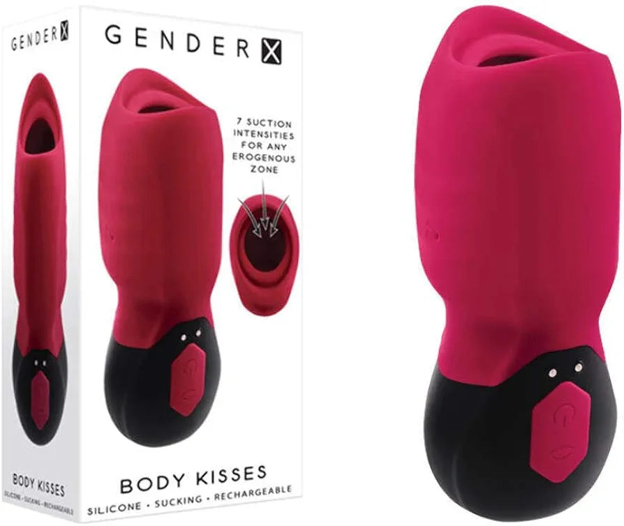 Rechargeable Silicone Suction Vibrator - Ergonomic Pleasure Massager in Red