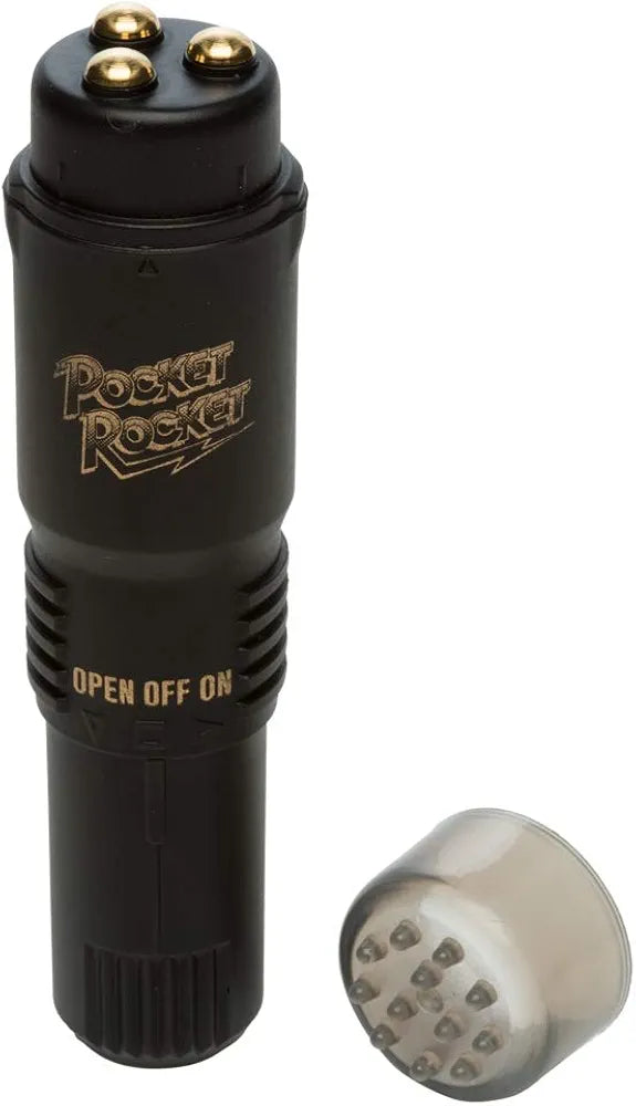 Doc Johnson Pocket Rocket Discreet Clitoral Vibrator - Compact & Powerful Black Massager