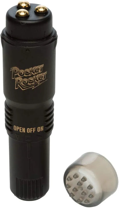 Doc Johnson Pocket Rocket Discreet Clitoral Vibrator - Compact & Powerful Black Massager