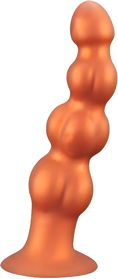 Premium Soft Silicone Graduated Anal Beads and Suction Cup Butt Plug