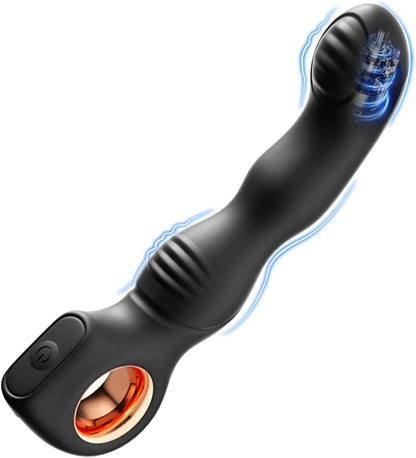 Cobulipo 10-Mode Vibrating Prostate Massager and Anal Plug with Hollow Ring for Targeted Stimulation