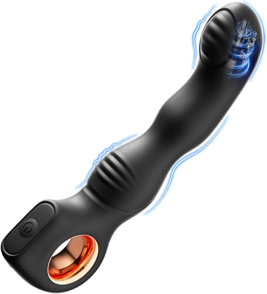 Cobulipo 10-Mode Vibrating Prostate Massager and Anal Plug with Hollow Ring for Targeted Stimulation