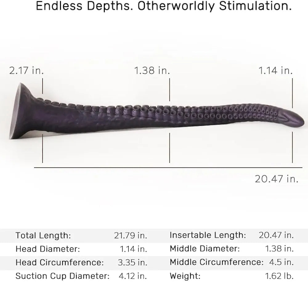 20-Inch Monster Tentacle Dildo with Suction Cup - Non-Porous Silicone Fantasy Anal Toy