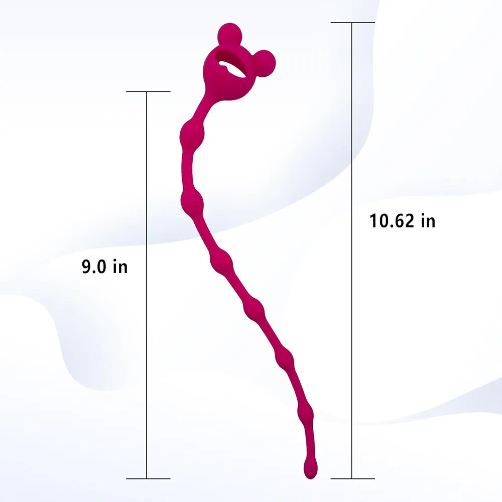 10.62-Inch Silicone Beaded Urethral Sound and Dilator Plug for Men