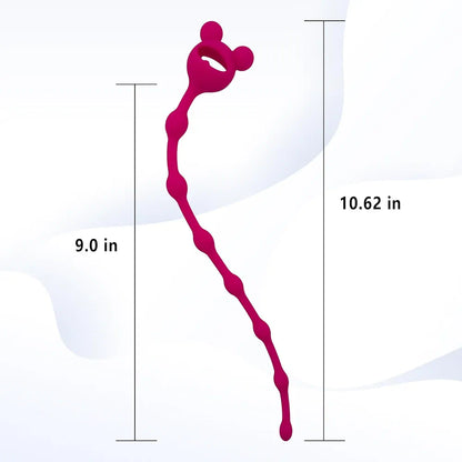 10.62-Inch Silicone Beaded Urethral Sound and Dilator Plug for Men