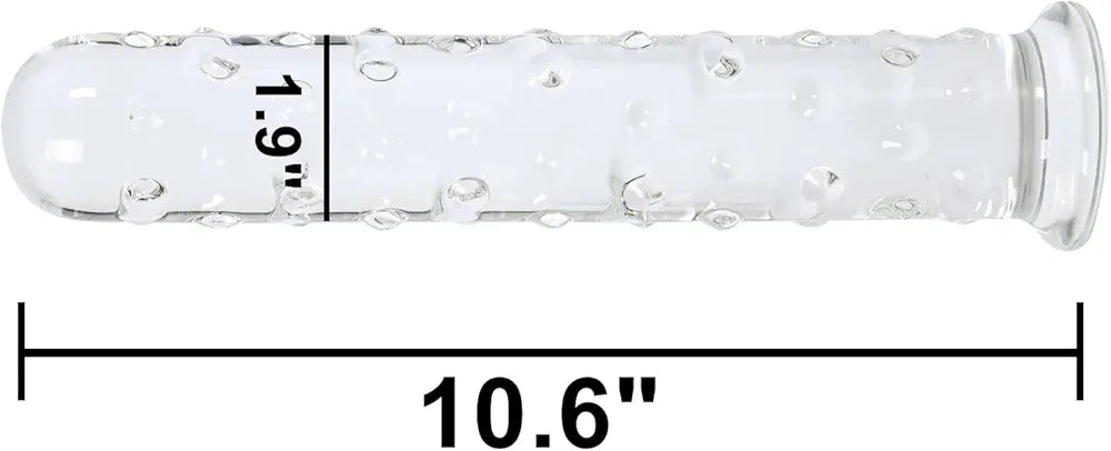 Large Crystal Glass Dildo with Dotted Texture for G-Spot Stimulation
