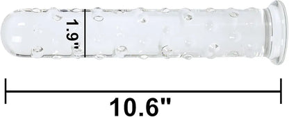 Large Crystal Glass Dildo with Dotted Texture for G-Spot Stimulation