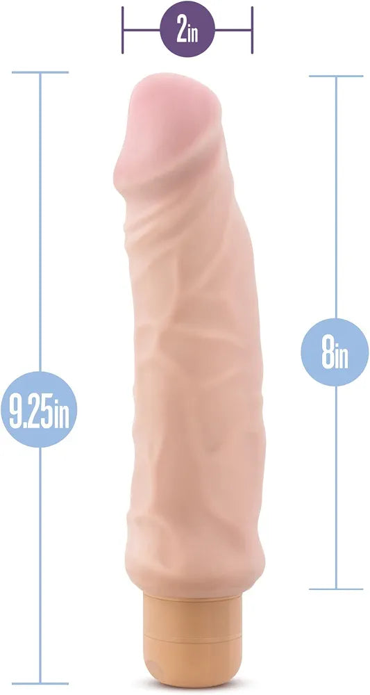 Blush X5 Plus 9.25-Inch Waterproof Realistic Vibrating Dildo with Flexible Shaft and Multi-Speed G-Spot Stimulation