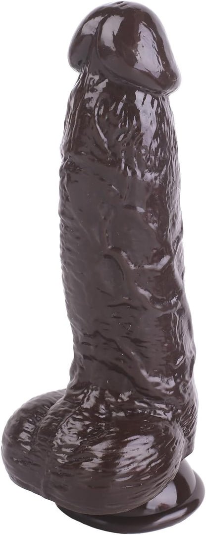 8.3-Inch Ultra-Soft Realistic Silicone Dildo with Strong Suction Cup - Lifelike G-Spot and Anal Stimulator