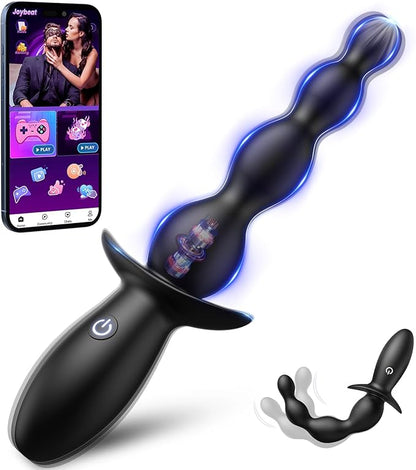 BEISAR App-Controlled Silicone Vibrating Anal Plug with 10 Modes for Beginners