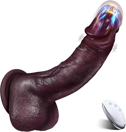 AI-Sync Smart Thrusting & Vibrating Silicone Dildo with App Control - 9 Modes for G-Spot and Anal Stimulation
