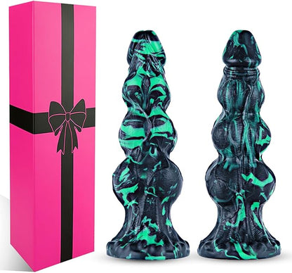 10-Inch Realistic Silicone Fantasy Dragon Dildo with Suction Cup and Triple Knots