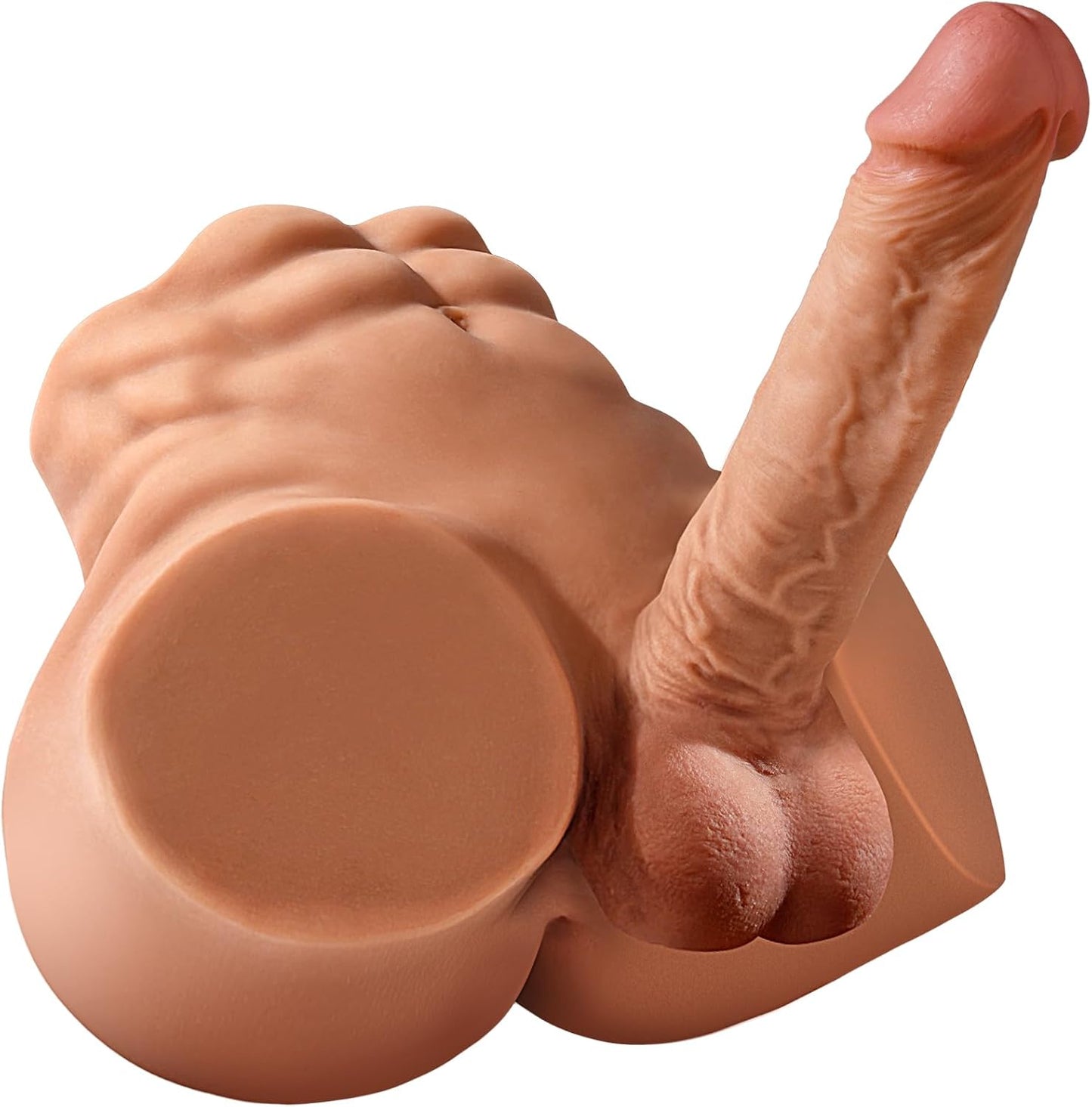 Isskis 6.8LB Male Torso Sex Doll with 7.08in Dildo for Unisex Masturbation and Anal Play