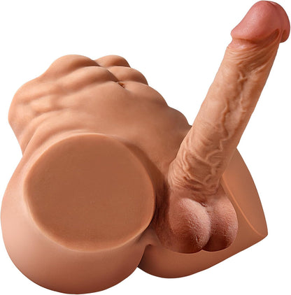 Isskis 6.8LB Male Torso Sex Doll with 7.08in Dildo for Unisex Masturbation and Anal Play