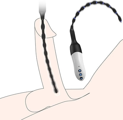 20-Mode Vibrating Urethral Sound and Dilator - USB Rechargeable Male Masturbator for Urethral Stimulation