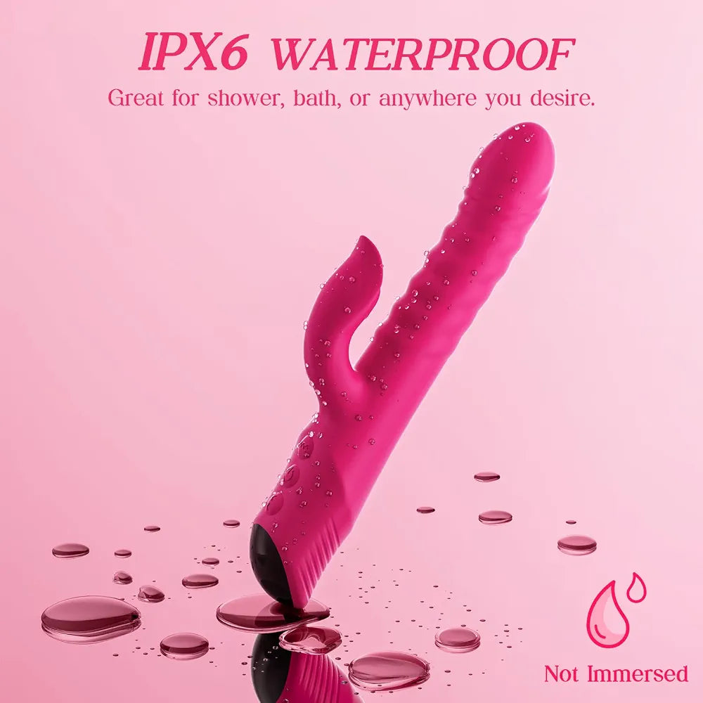 Rechargeable Rabbit G-Spot Vibrator with 7 Thrusting and Vibration Modes