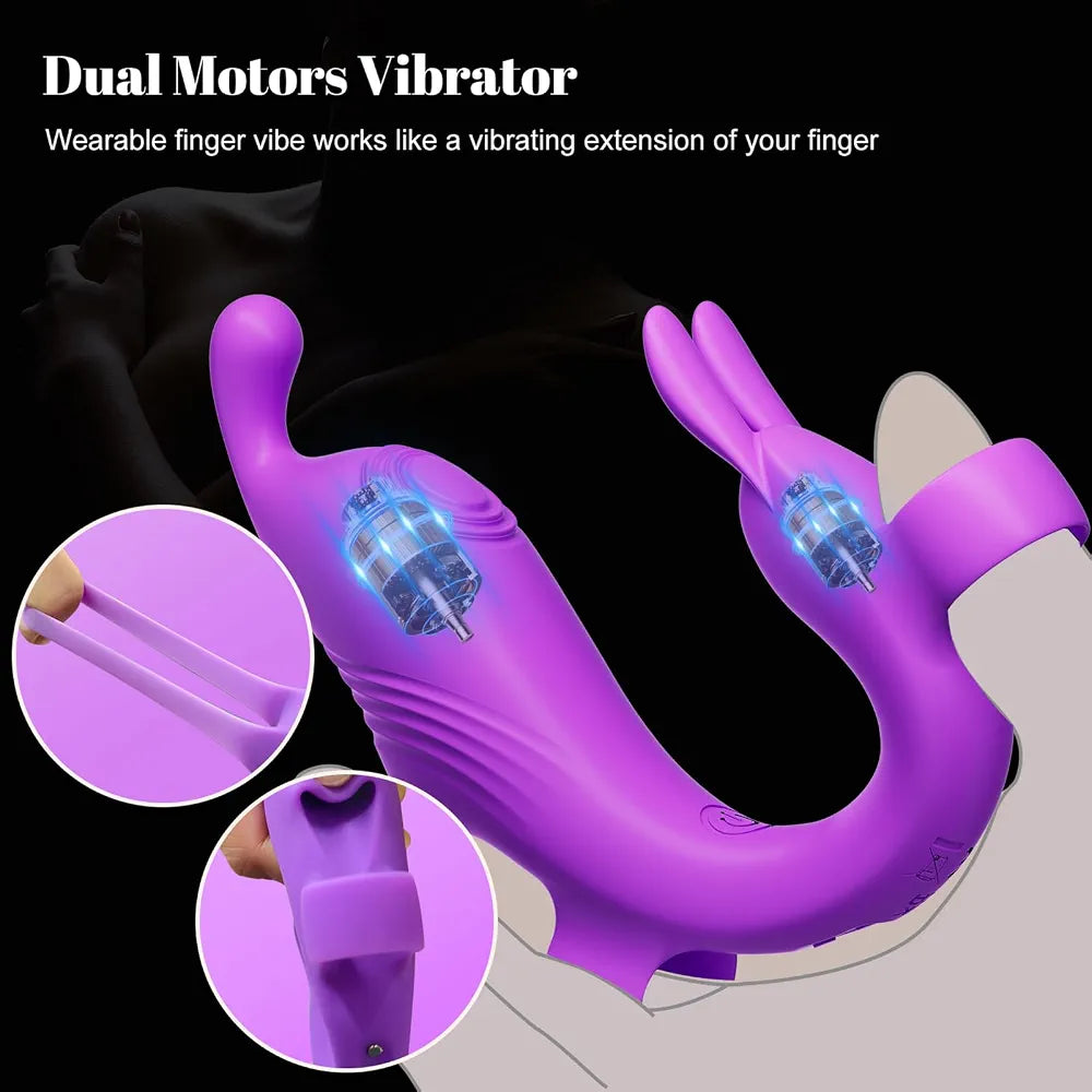 10-Mode Waterproof Finger Vibrator for Couples - Discreet Clitoral and G-Spot Stimulator