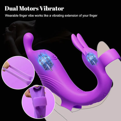10-Mode Waterproof Finger Vibrator for Couples - Discreet Clitoral and G-Spot Stimulator