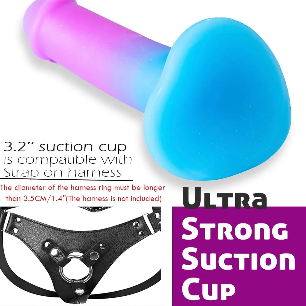 8-Inch Realistic Liquid Silicone Dildo with Suction Cup and Gradient Finish