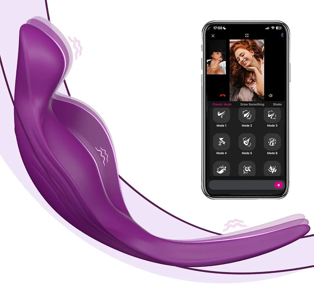App-Controlled Wearable Panty Vibrator with 9 Vibration Modes for Clitoral Stimulation and Couples Play