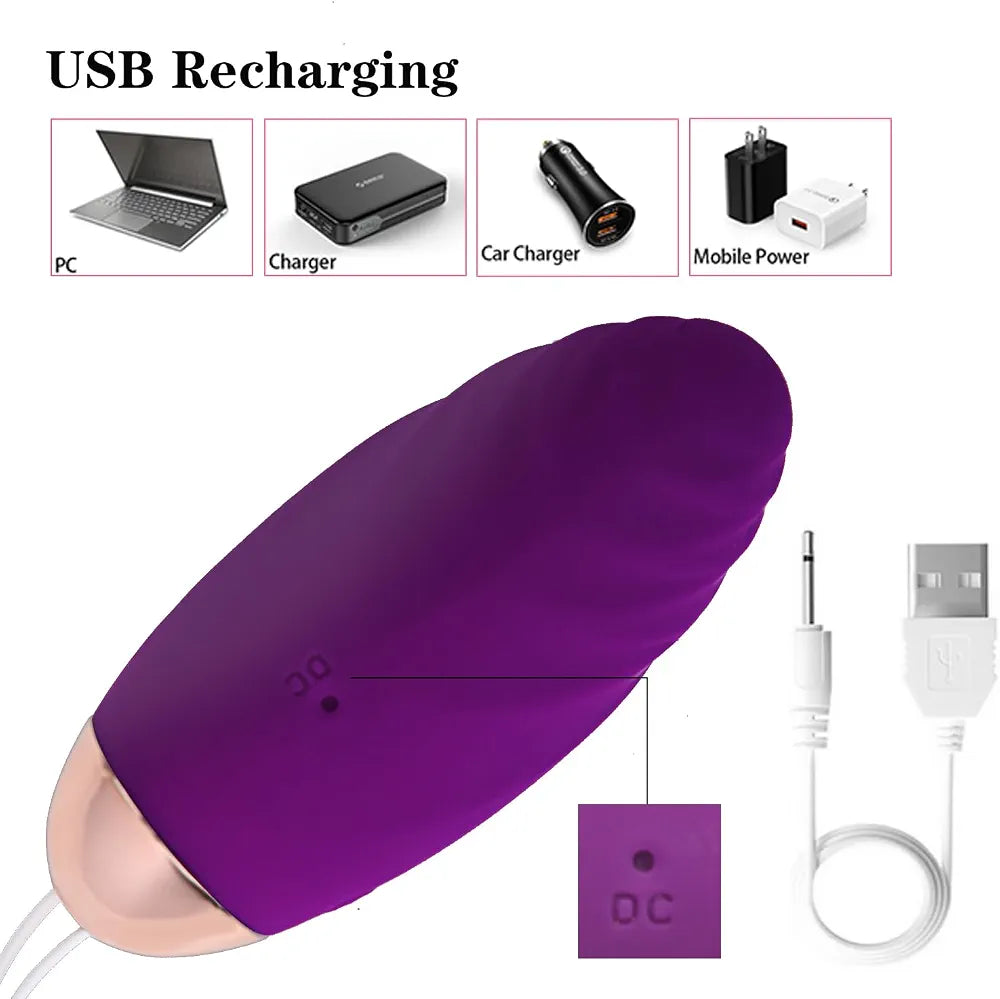 Silky Rechargeable Remote-Controlled Egg Massager with 10 Whisper-Quiet Vibration Patterns