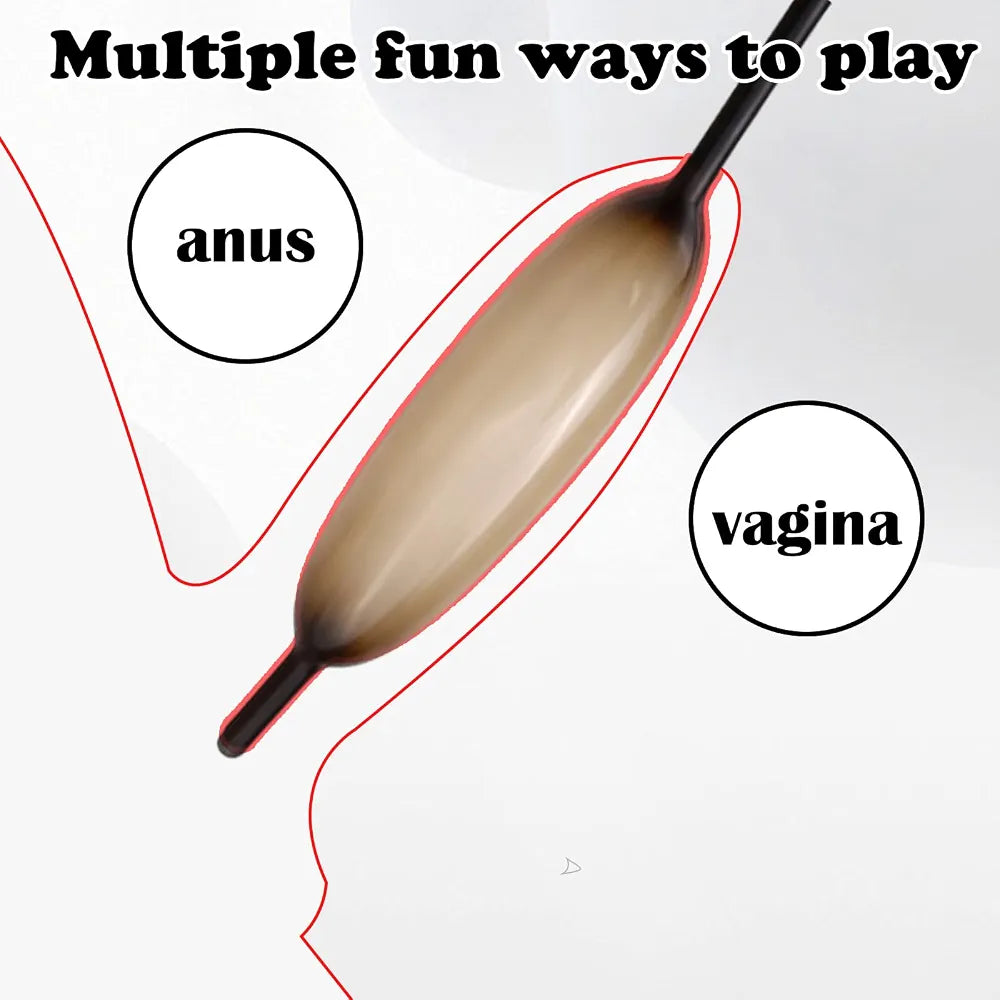 Inflatable Vibrating Urethral Sounding Rod with Catheter for Male BDSM Play