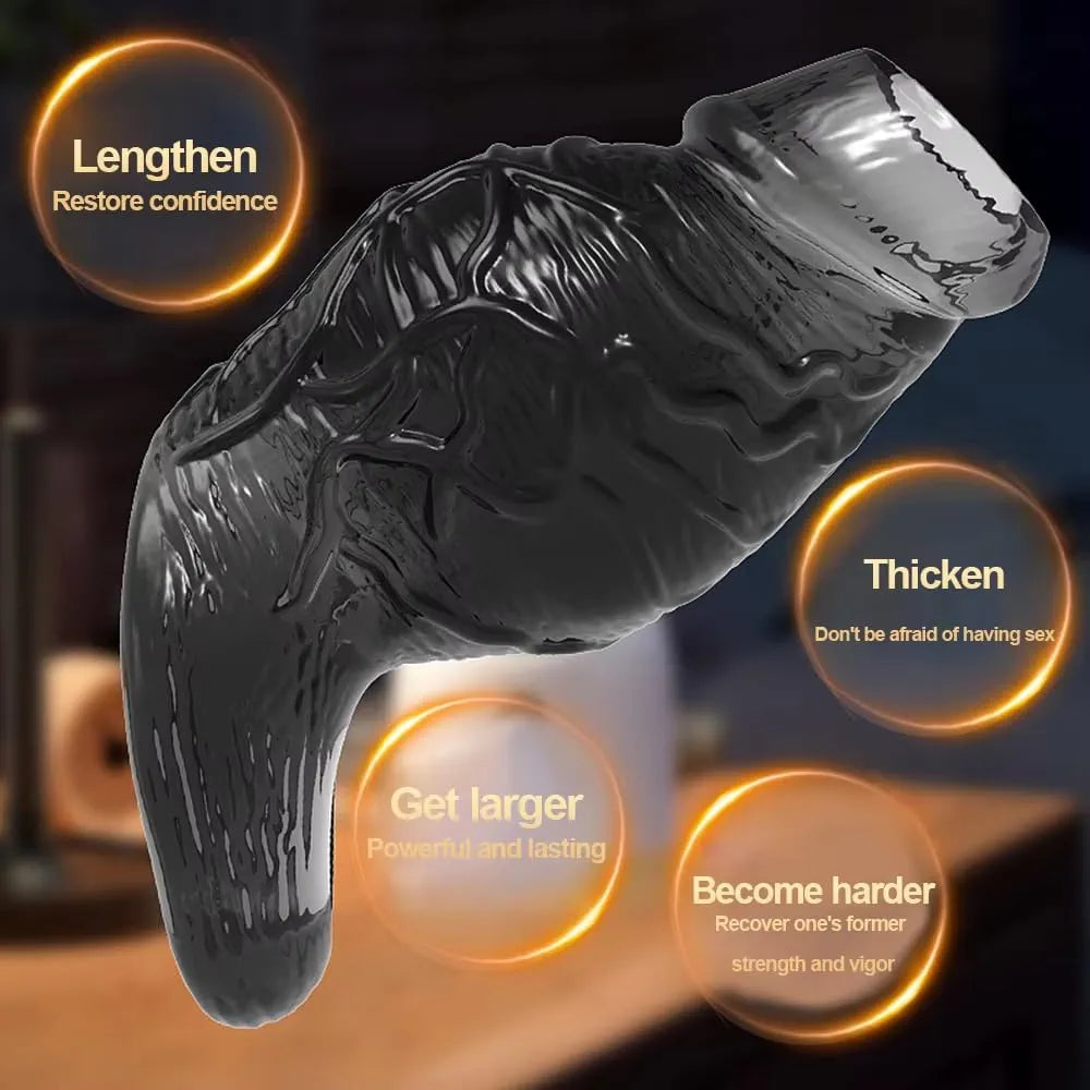 Reusable Silicone Penis Extender and Delay Cock Sleeve for Enhanced Performance