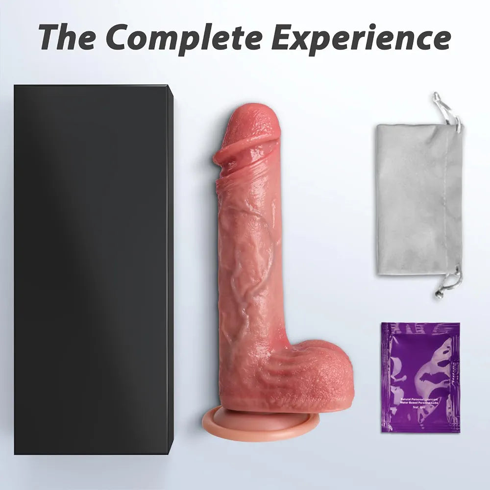 Kstert 8.3" Dual-Density Realistic Liquid Silicone Dildo with Suction Cup and Lifelike Texture