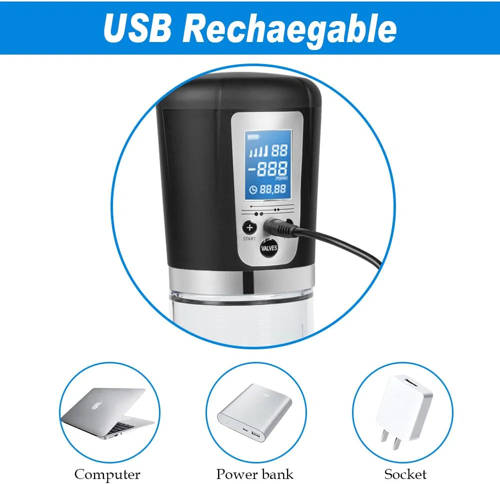 Automatic Male Penis Pump with LED Display and Pressure Control for Erection Enhancement