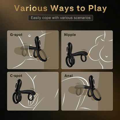 Ultimate 360-Degree Twisting Vibrating Penis Ring with 10 Modes for Couples