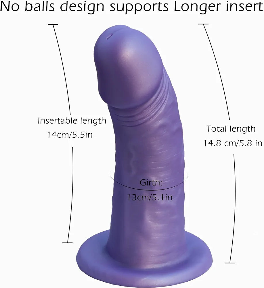 5.8-Inch Realistic Liquid Silicone Bent Dildo with Suction Cup for G-Spot Stimulation