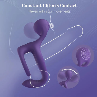 Remote-Controlled Waterproof Vibrating Cock Ring for Couples' Intimacy and Stimulation
