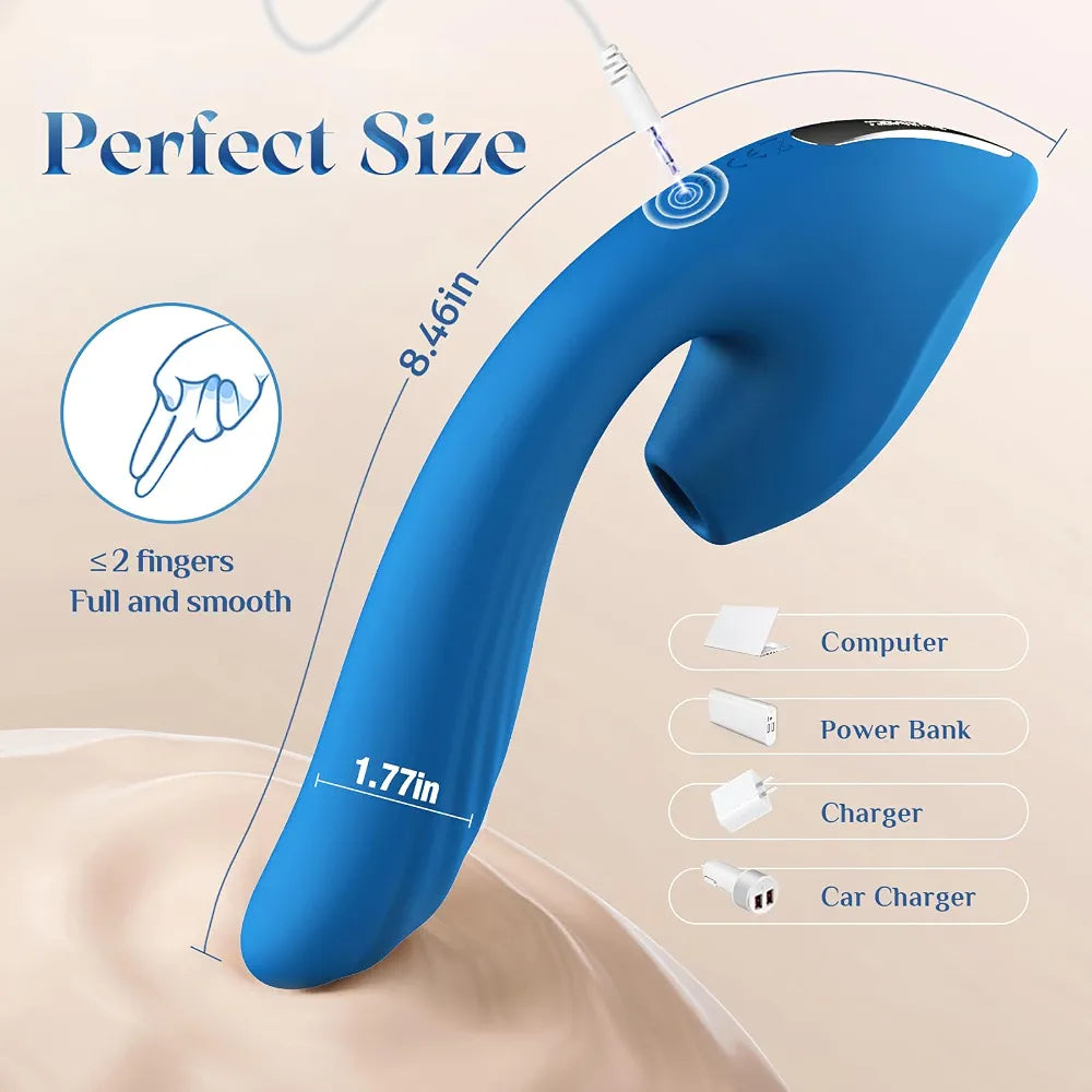 Premium Liquid Silicone Rabbit Vibrator with 10 Suction, 10 Vibration, and 7 Thrusting Modes for Couples