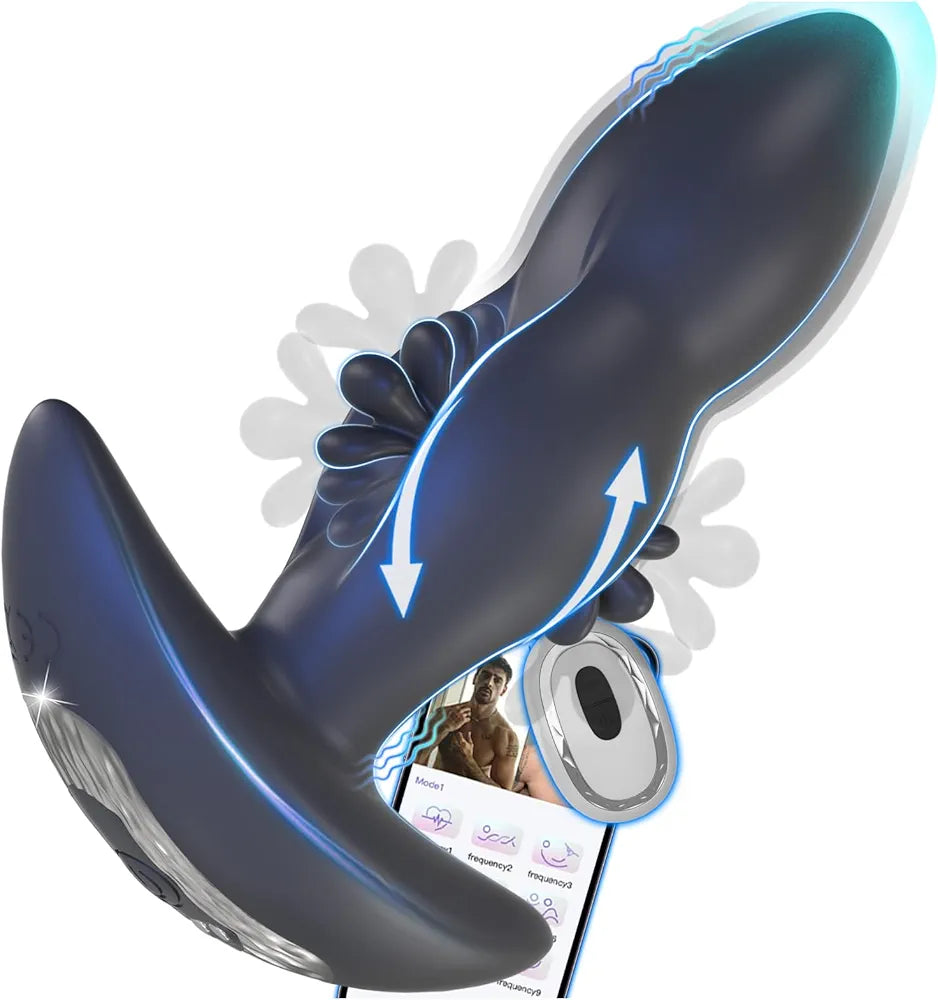 App-Controlled High-Frequency Vibrating Prostate Massager and Anal Plug for Men