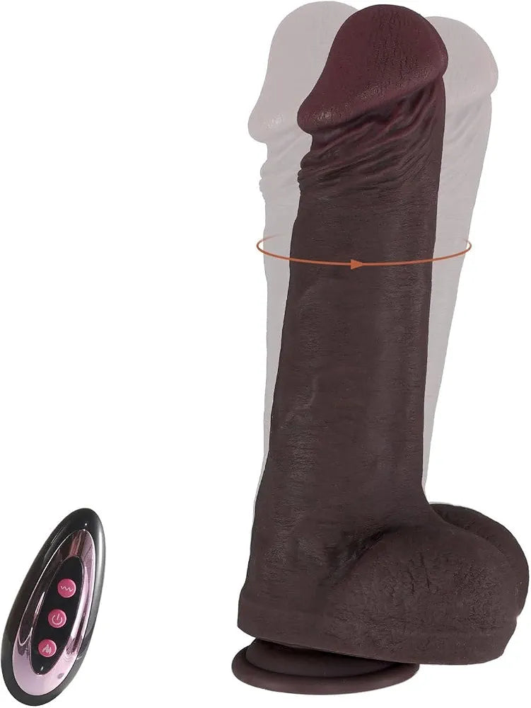 10-Inch Realistic Silicone Thrusting Vibrator with Suction Base and Dual-Action Stimulation