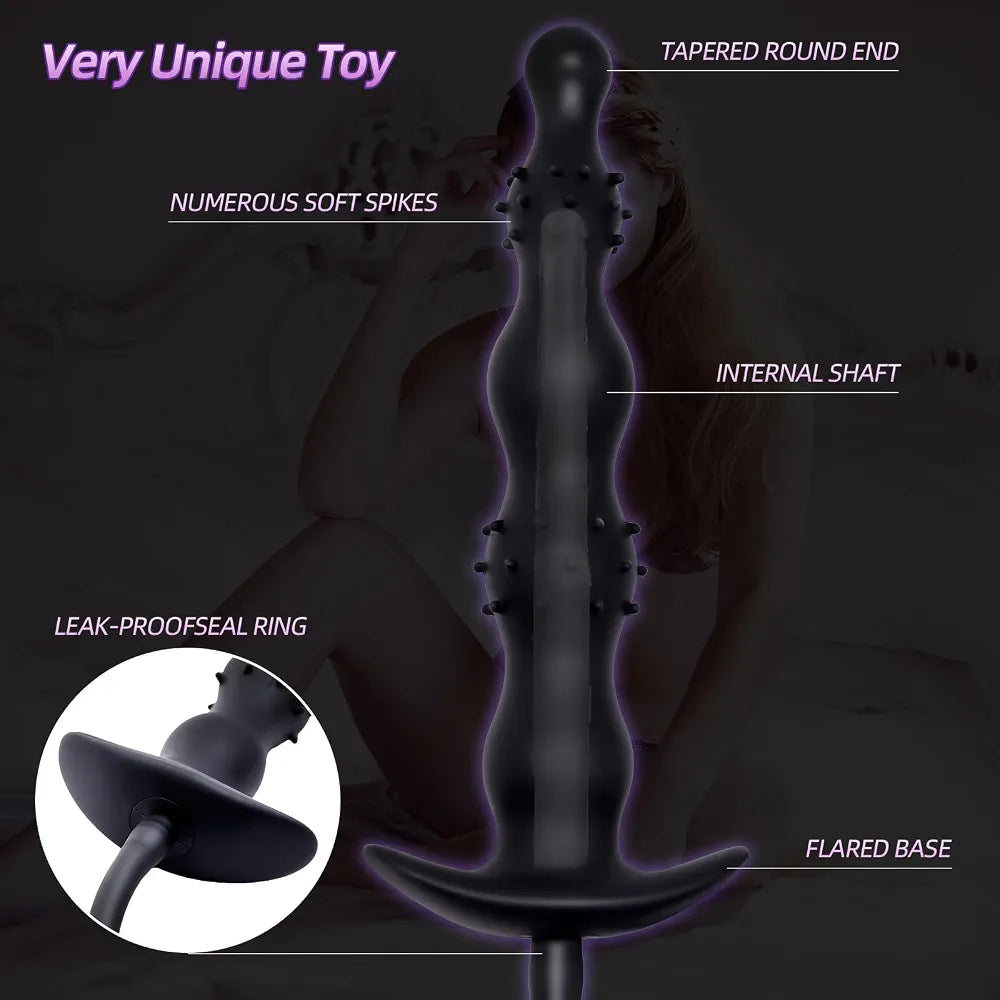 Inflatable Silicone Anal Plug with Manual Pump and Quick-Release Valve