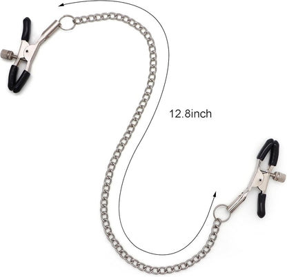 Adjustable Stainless Steel Nipple Clamps for Couples Erotic Stimulation