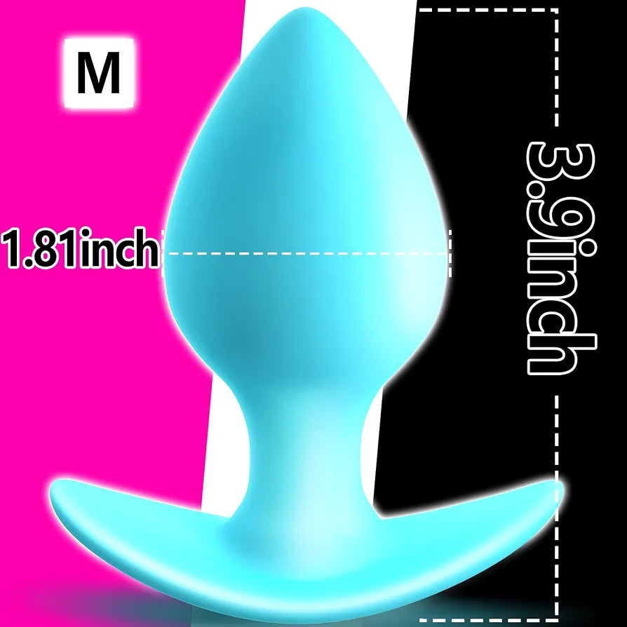 Silicone Prostate Massager and Anal Training Plug with Ergonomic Curved Base