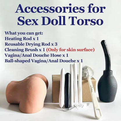 Premium Maintenance & Care Kit for Full-Size Sex Dolls: Includes Heating Rod, Drying Stick, Cleaning Tools, and Vagina/Anal Cleaner - Black