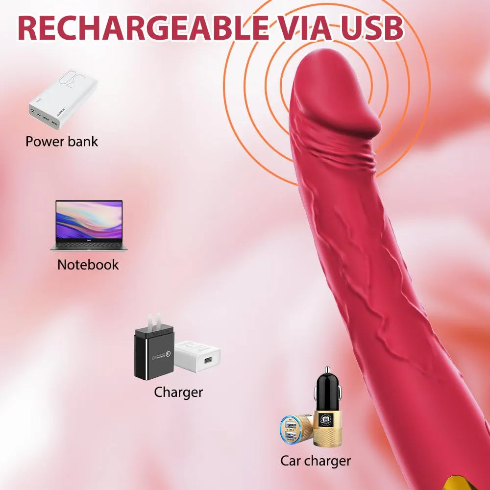 Premium 7.6-Inch Waterproof Silicone Vibrator with 10 Vibration Modes for Targeted Stimulation
