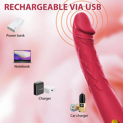 Premium 7.6-Inch Waterproof Silicone Vibrator with 10 Vibration Modes for Targeted Stimulation