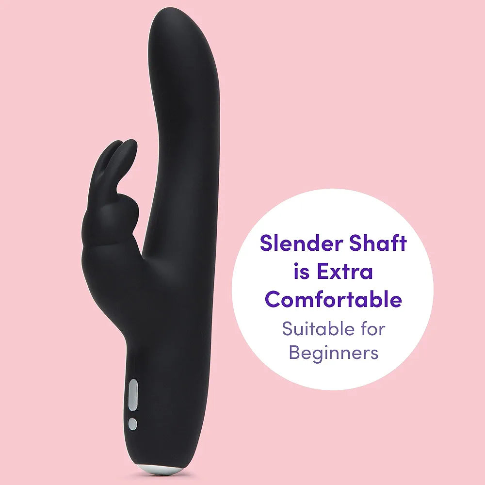 Fifty Shades of Grey Slimline Silicone G-Spot Rabbit Vibrator - 9 Vibration Modes, 3 Speeds, Rechargeable & Waterproof
