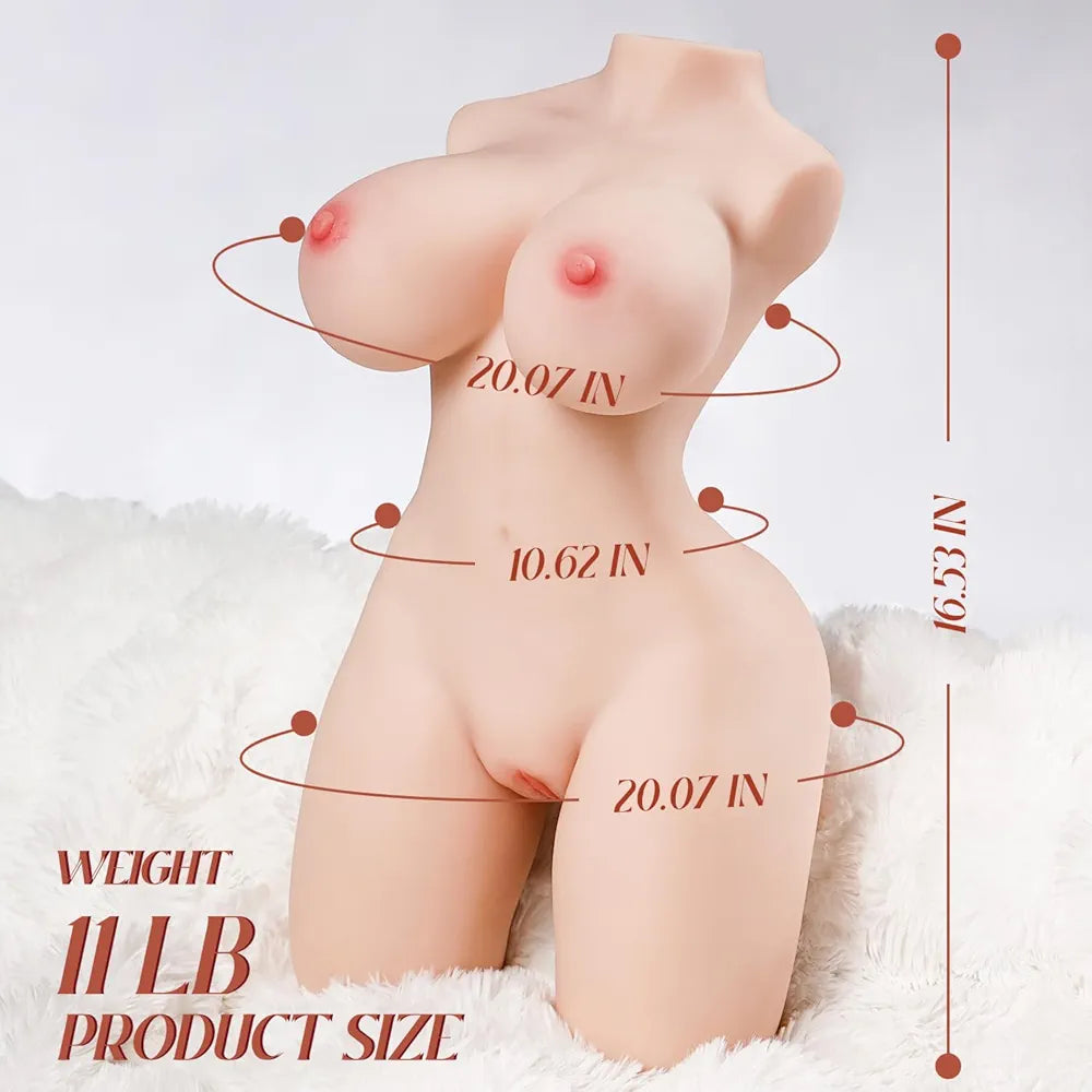 Sexpower 11LB Realistic 3-in-1 Female Torso Masturbator with Storage Bag and Cleaning Kit