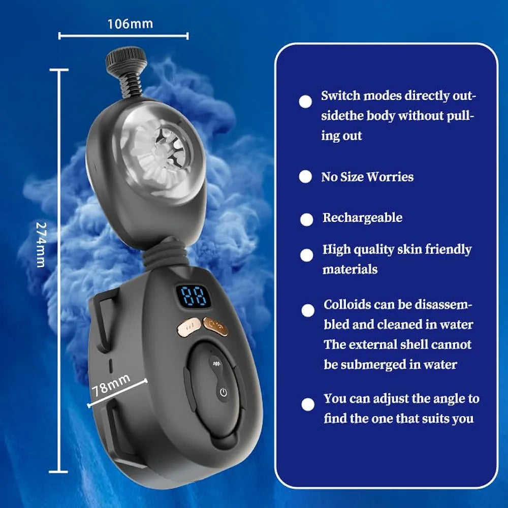 Wordone Automatic Male Masturbator with LCD Display, Adjustable Penis Pump and Stroker