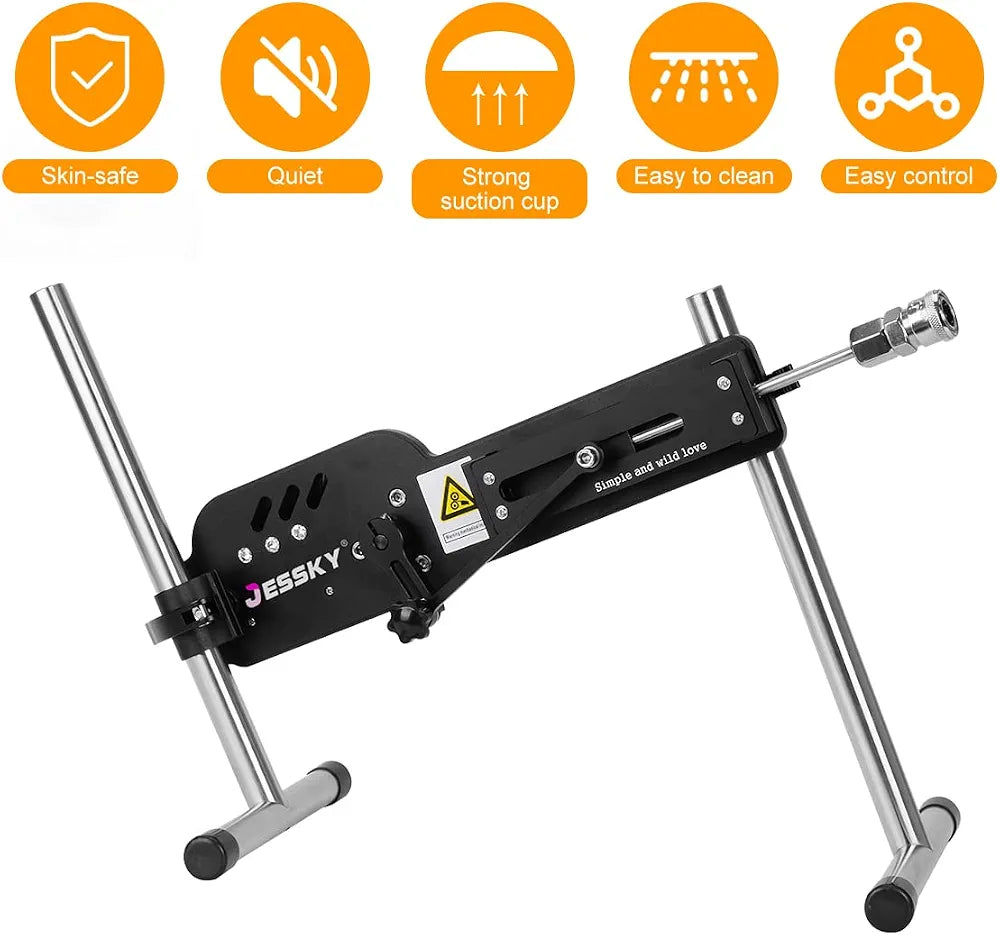 JESSKY Premium Adjustable Sex Machine with 6 Attachments and Suction Cup Base